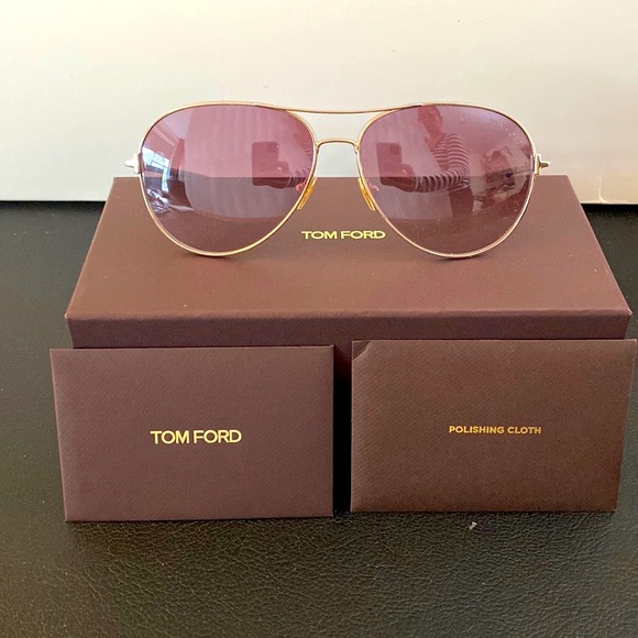 NWOT Sunglasses Tom Ford FT 0823 Clark 28U Shiny Rose Gold -Trans Pink/Gradient - Picture 2 of 15